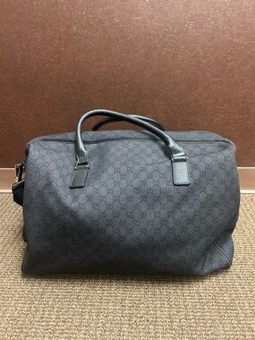 Gucci Black GG Monogram Weekend Duffel